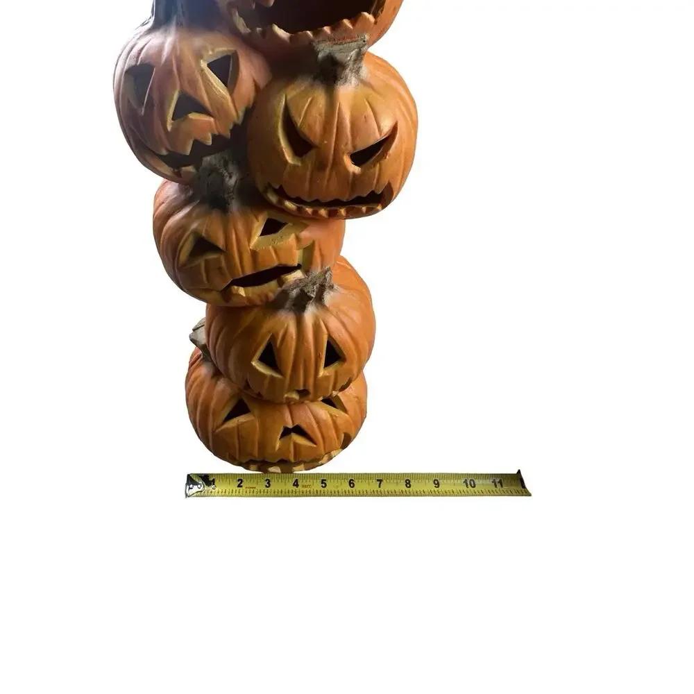 Vintage 1995 Trendmasters Halloween Pumpkin Jack O Lantern Stack Light Large